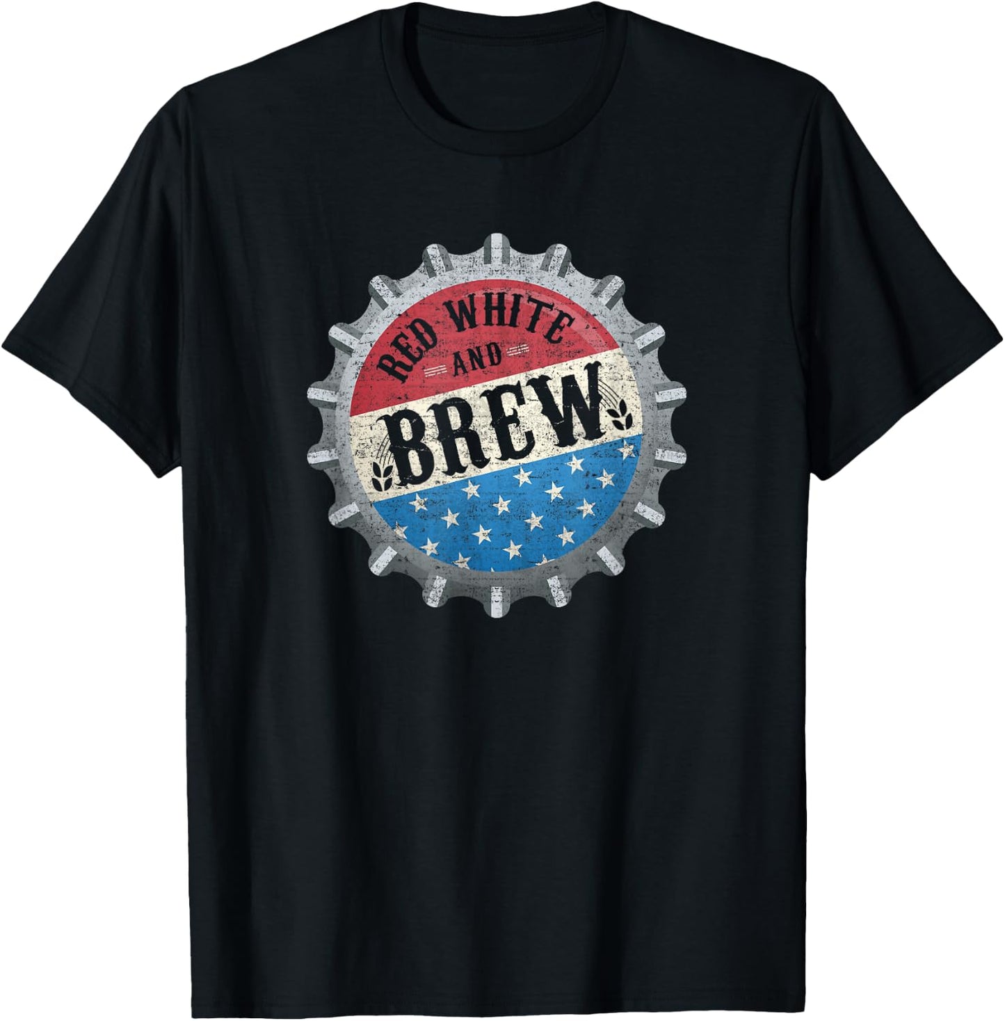 Red White And Brew 4th Of July Craft Beer Father T-Shirt - T-Shirt | Black