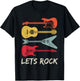 Lets Rock n Roll Guitar Retro Gift Men Women T-Shirt - T-Shirt | Black