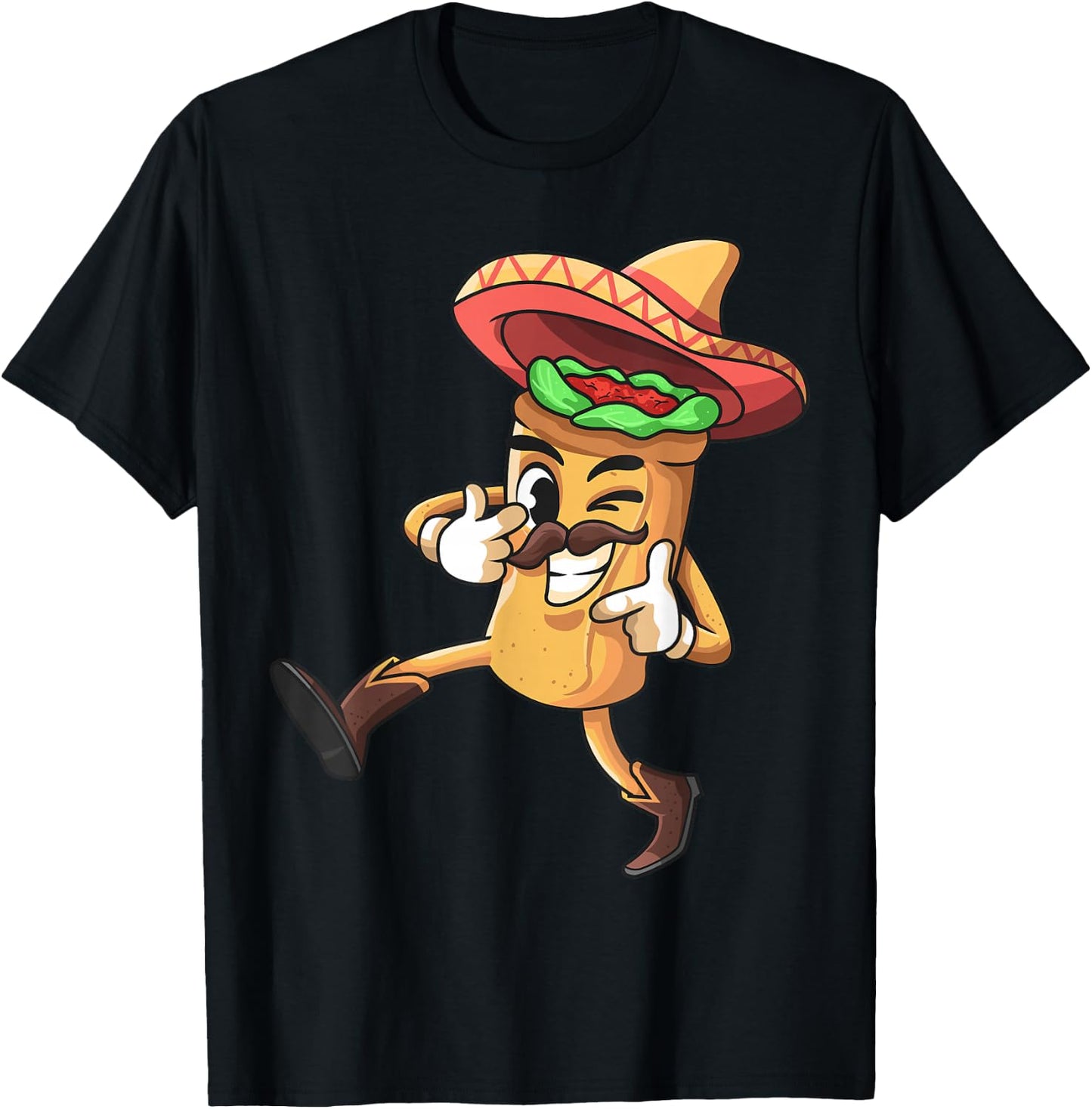 Funny Burrito Mexican | Cinco De Mayo Fiesta Costume T-Shirt - T-Shirt | Black