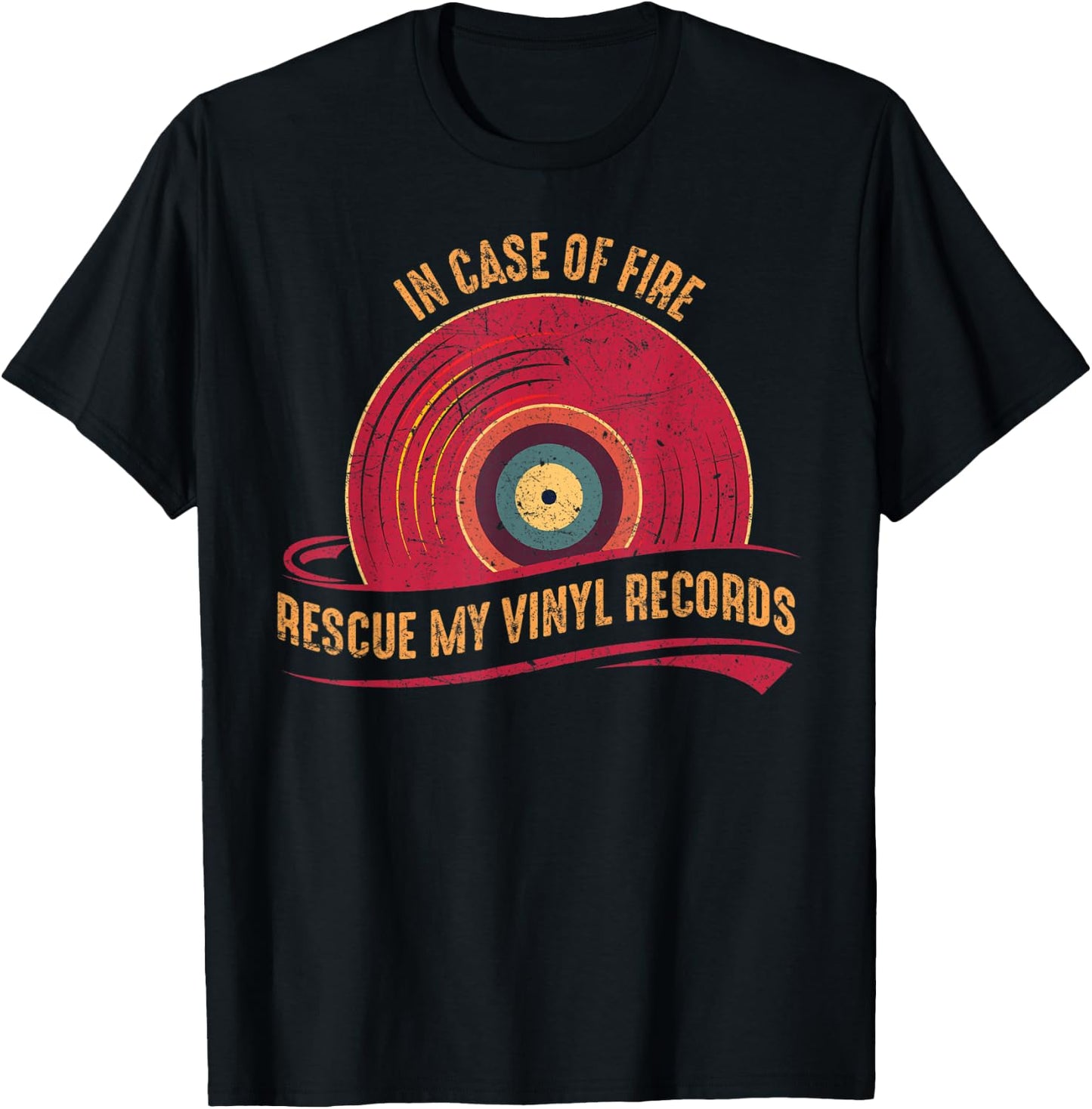 Vinyl Records Collector Audiophile Geek Retro Music Lover DJ T-Shirt - T-Shirt | Black