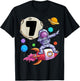Dabbing Astronaut 7 Yrs Old Birthday Boy Space 7th Birthday T-Shirt - T-Shirt | Black
