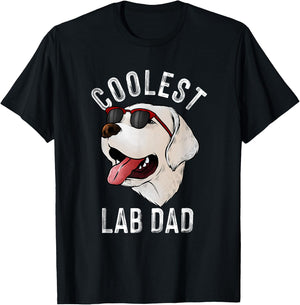 Funny Coolest Lab Dad Gift White Labrador Dog Lover Men T-Shirt - T-Shirt | Black