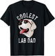 Funny Coolest Lab Dad Gift White Labrador Dog Lover Men T-Shirt - T-Shirt | Black