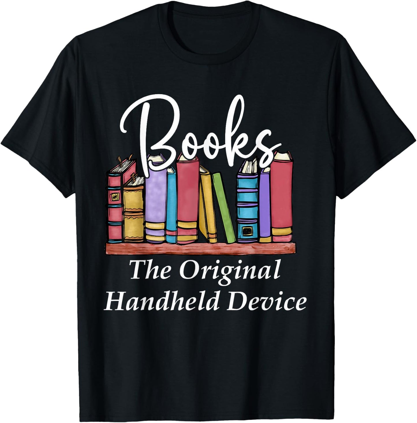Books The Original Handheld Device Book Librarian T-Shirt - T-Shirt | Black