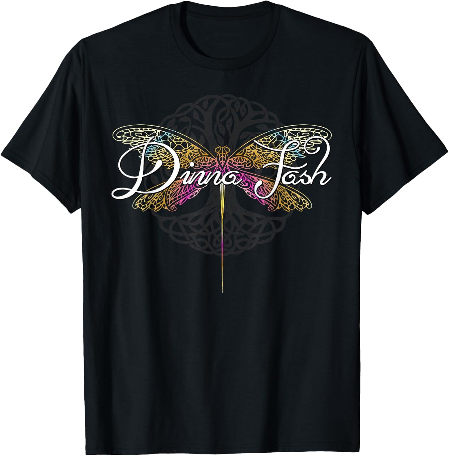 Dinna Fash Dragonfly | Scottish Gift T-Shirt - T-Shirt | Black