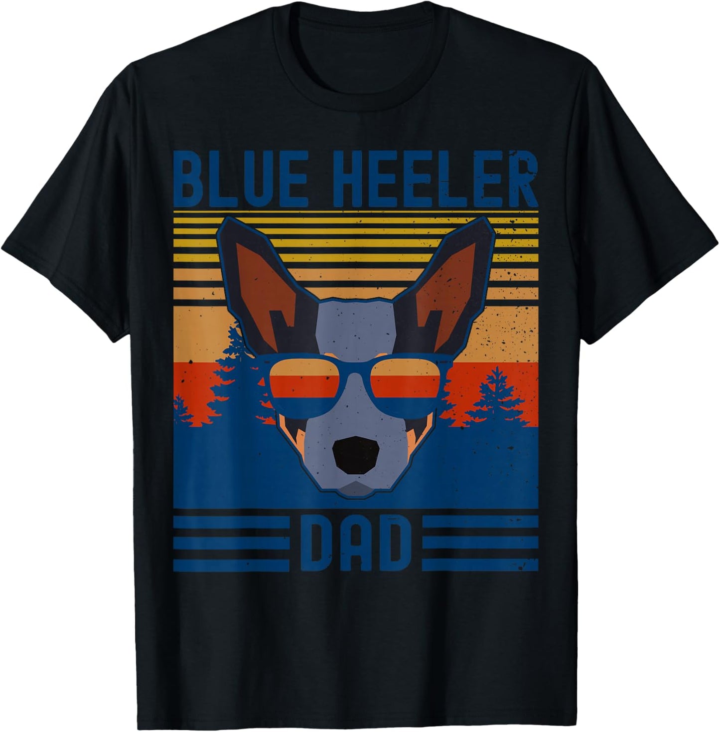 Funny Australian Cattle Dog Blue Heeler Dad T-Shirt - T-Shirt | Black