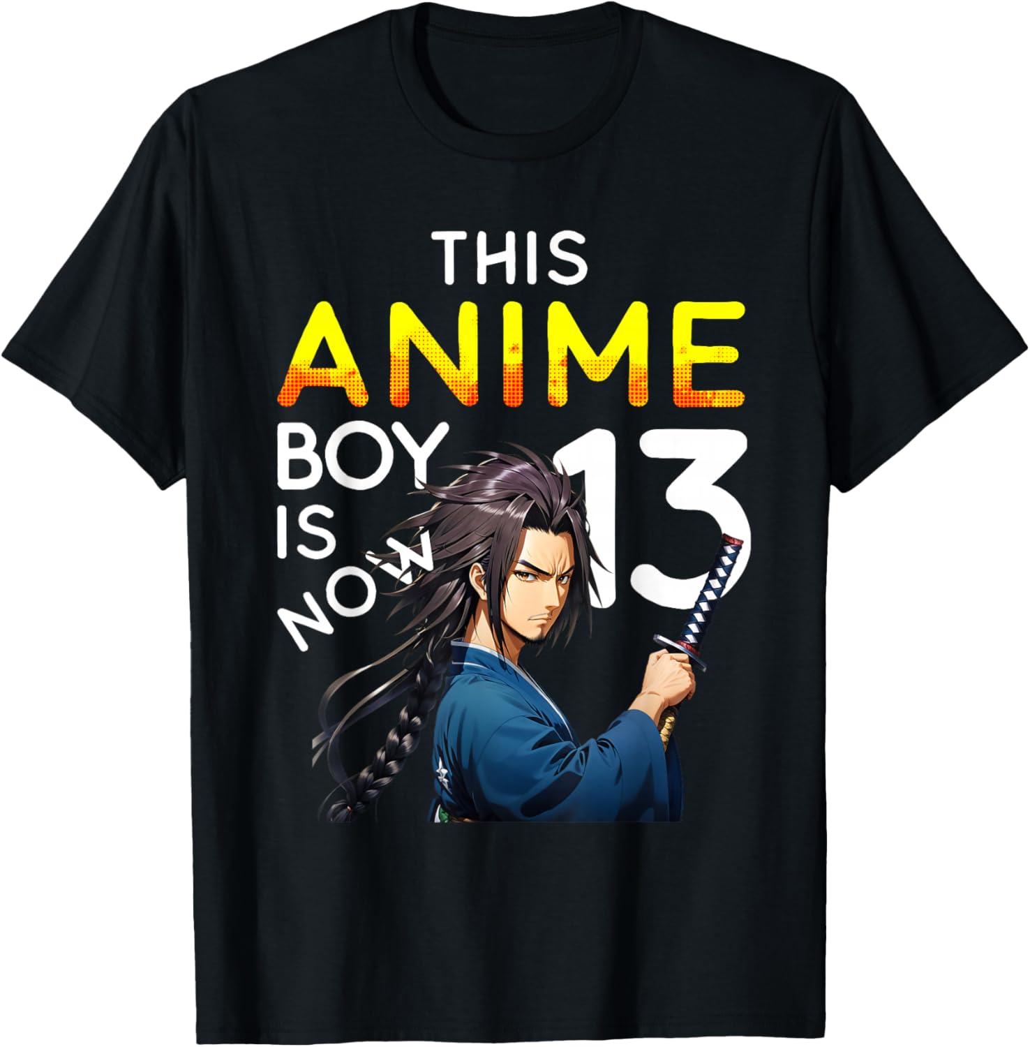 This Anime Boy Is Now 13 Years Old 13th Birthday Kawaii Kids T-Shirt - T-Shirt | Black