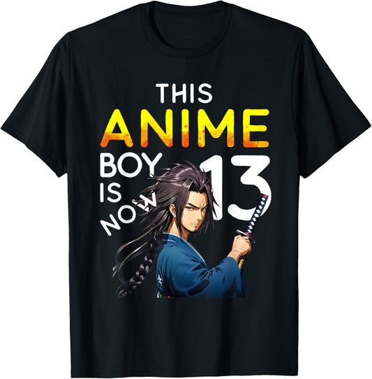 This Anime Boy Is Now 13 Years Old 13th Birthday Kawaii Kids T-Shirt - T-Shirt | Black