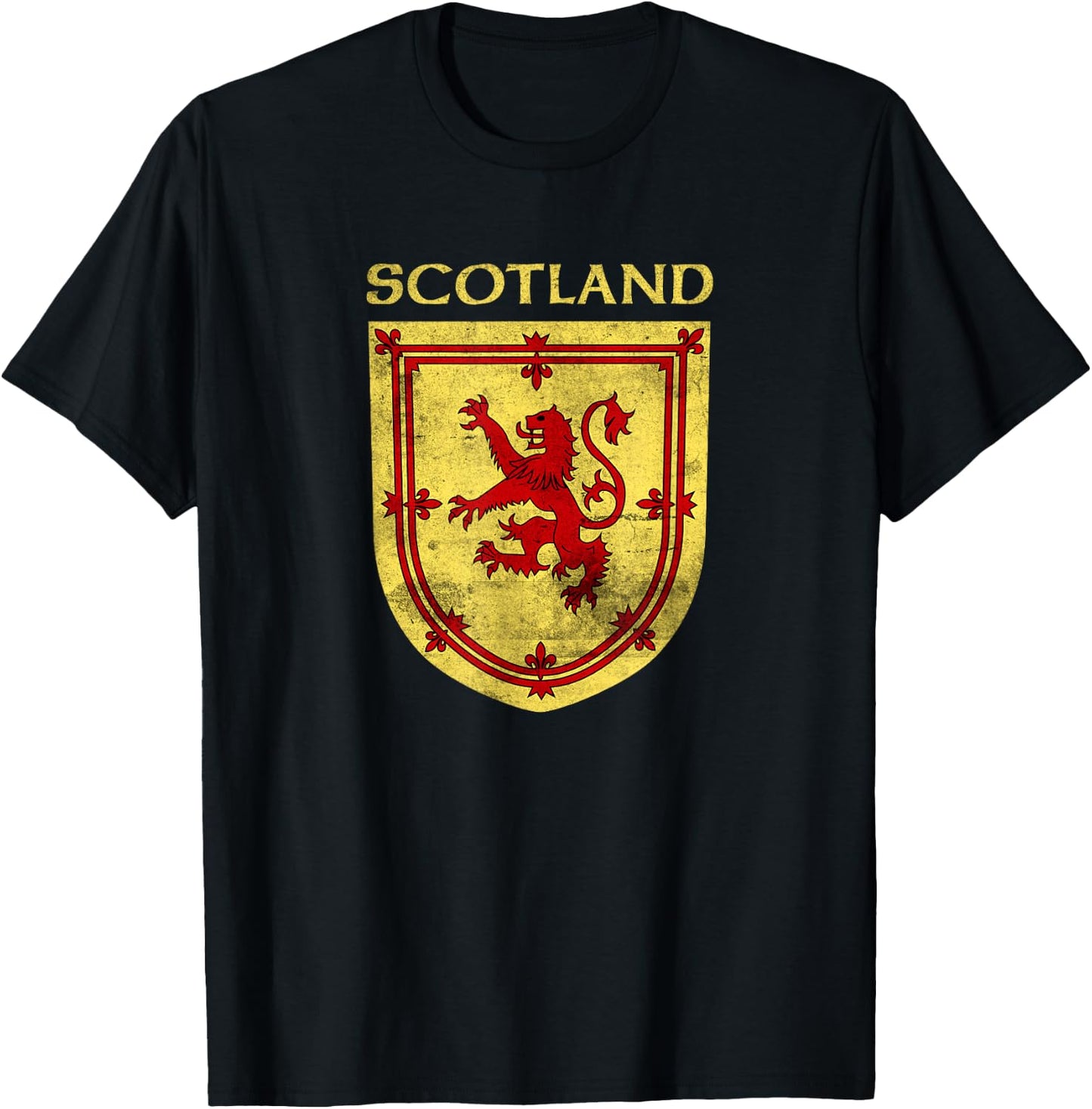 Scotland Coat of Arms & Scottish Rampant Lion T-Shirt - T-Shirt | Black
