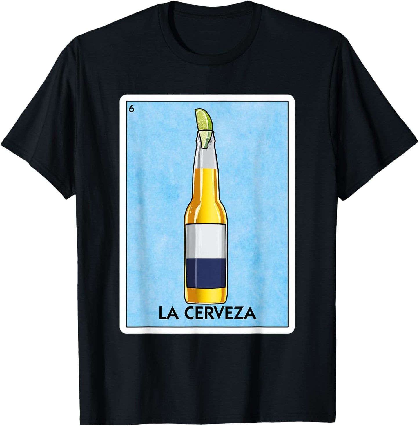 La Cerveza Mexican Beer with Lime Mexican Card Game Small T-Shirt - T-Shirt | Black