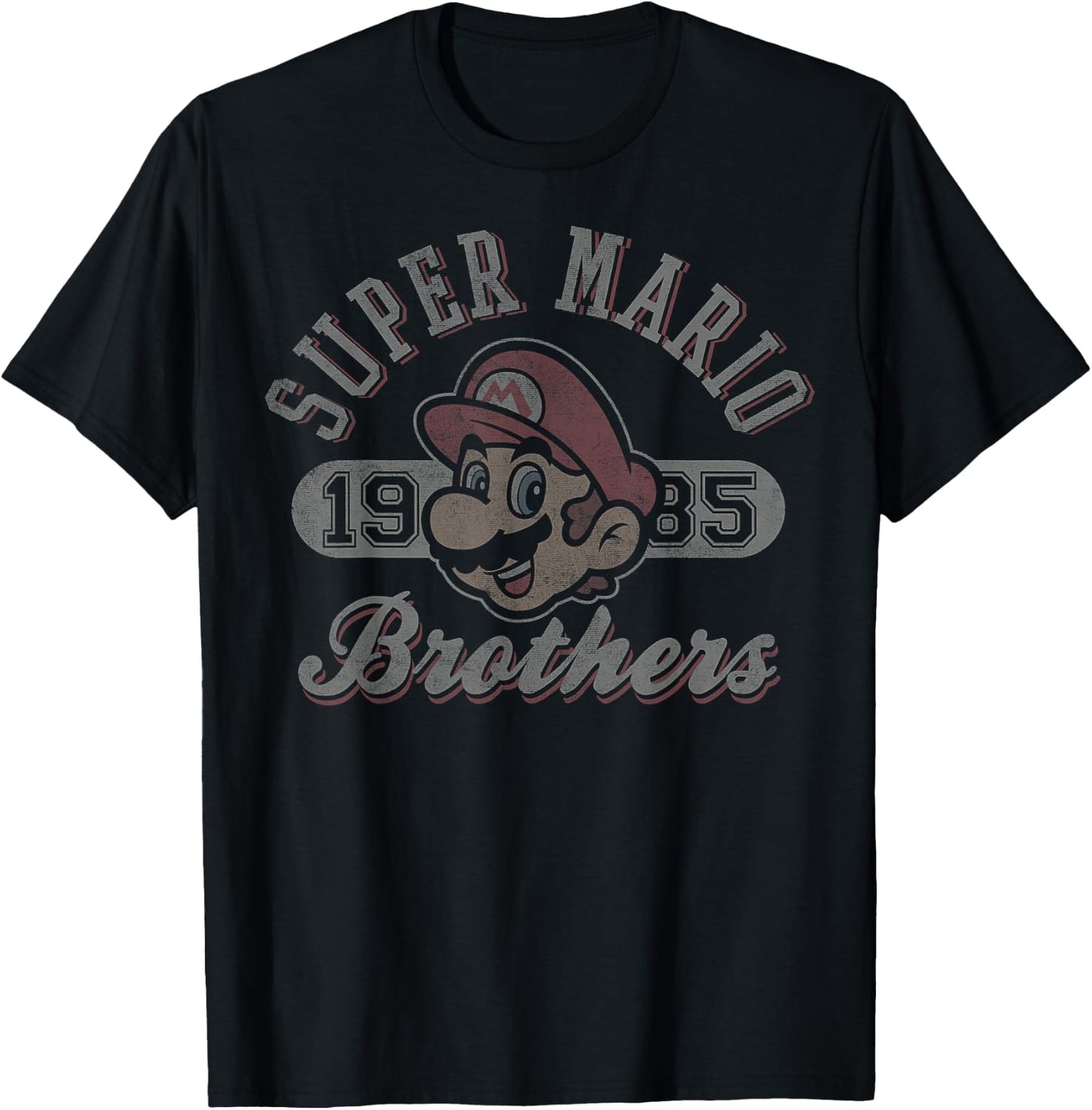 Super Mario Brothers 1985 Vintage Collegiate Nintendo Icon T-Shirt - T-Shirt | Black