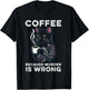Black Cat Drinking Coffee Because Murder Is Wrong Retro Women T-Shirt - T-Shirt | Black