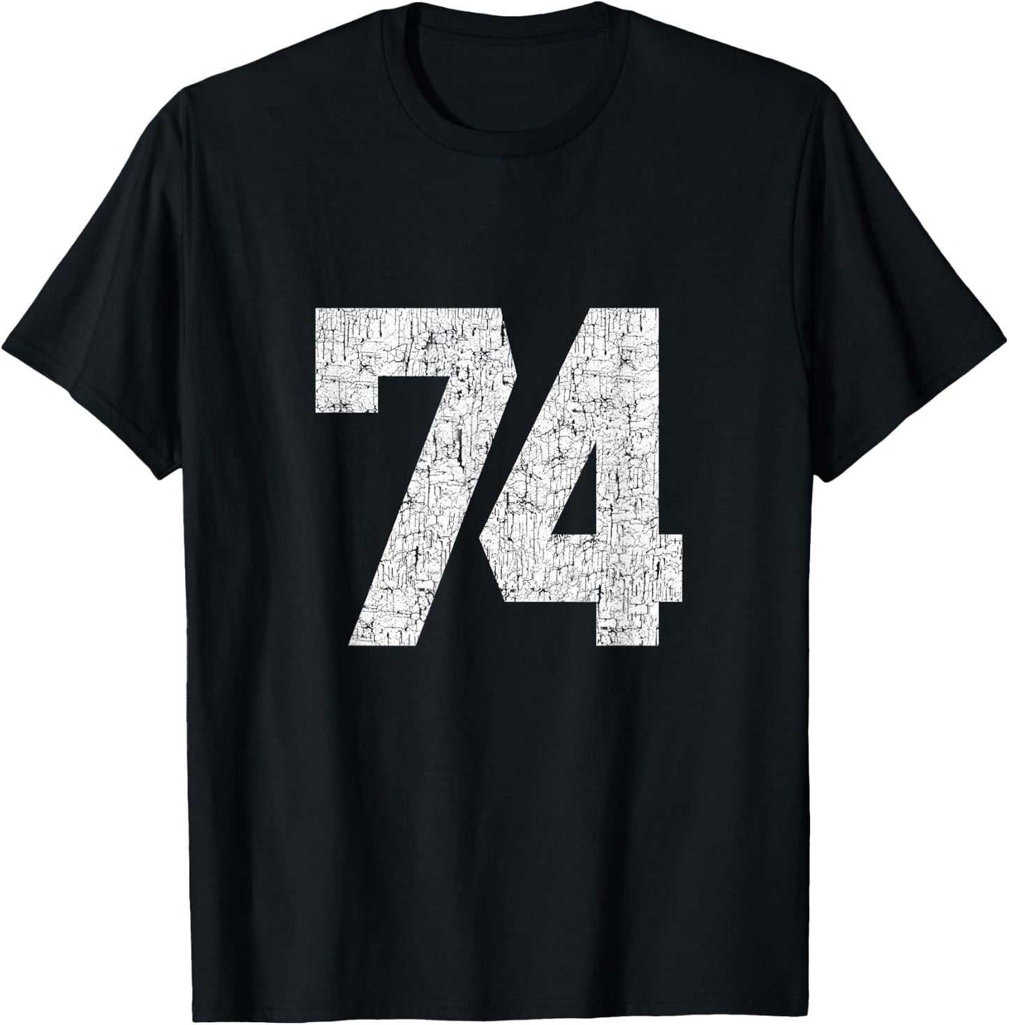 #74 Jersey Uniform Varsity Sports Number, 74th Birthday T-Shirt - T-Shirt | Black