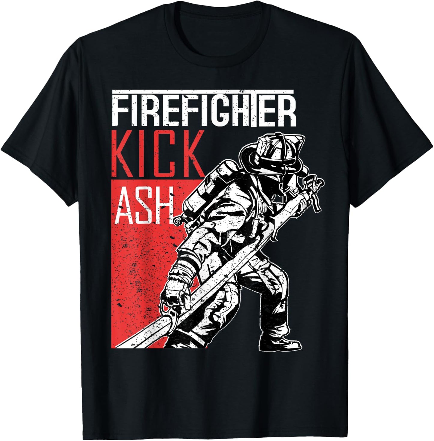 Firefighter Kick Ash Fireman T-Shirt - T-Shirt | Black