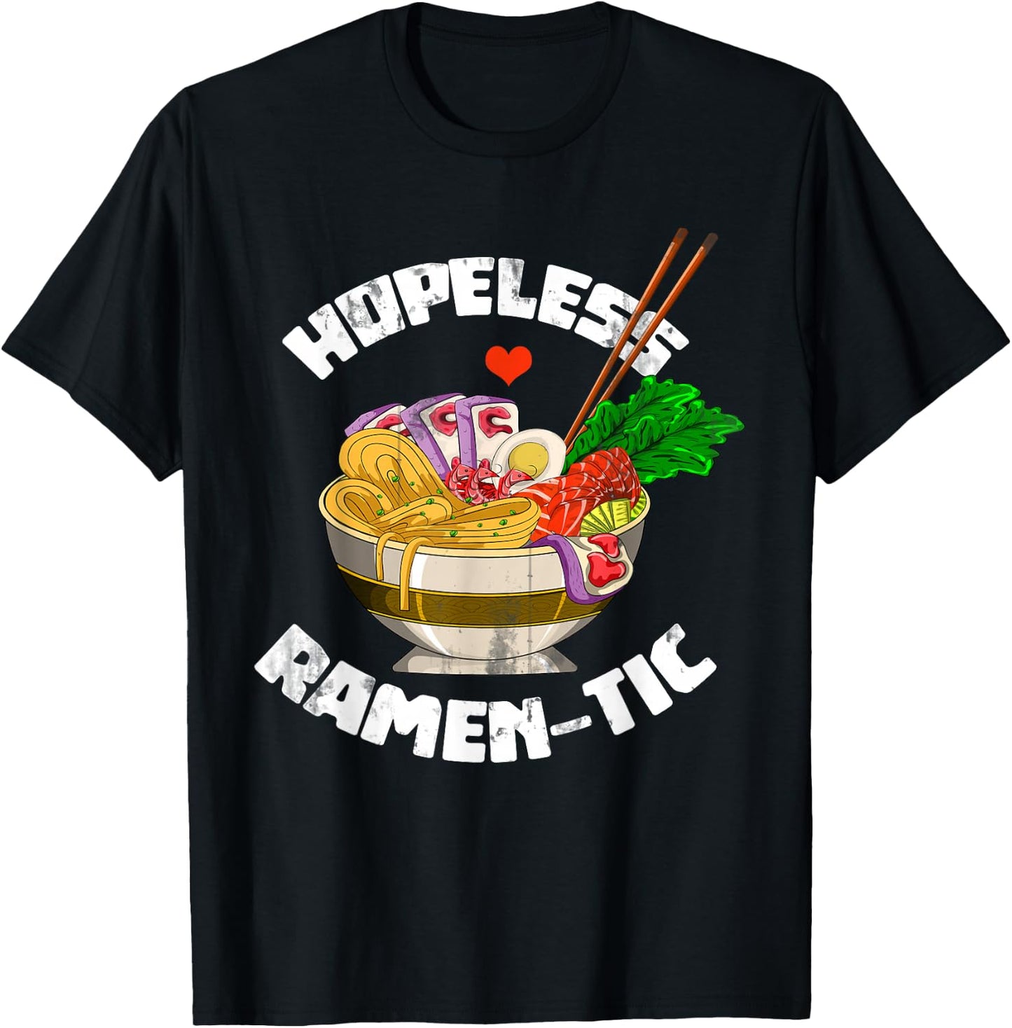 Valentines Day Gift Funny Japanese Noodle Kawaii Anime Ramen Small T-Shirt - T-Shirt | Black