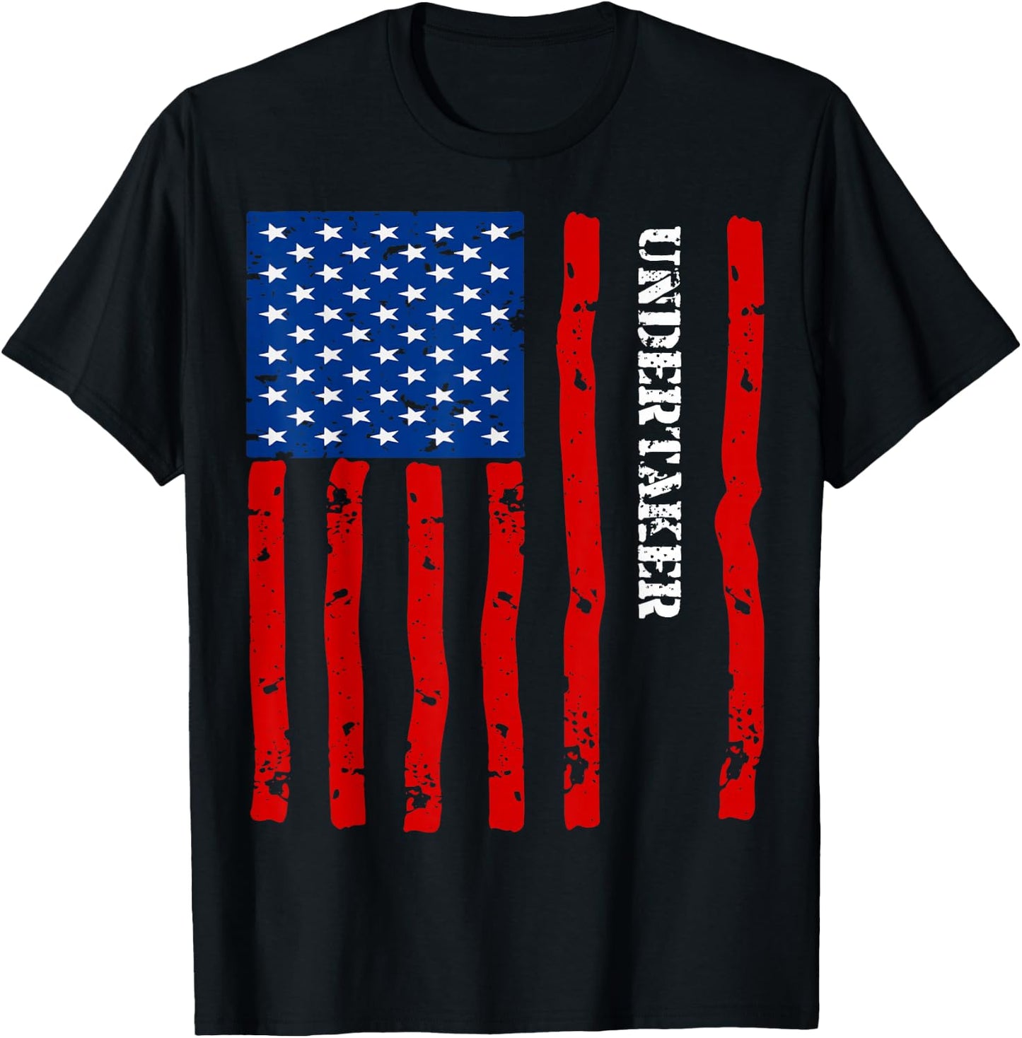 Cool Undertaker Accessories Things Stuff USA Flag T-Shirt - T-Shirt | Black