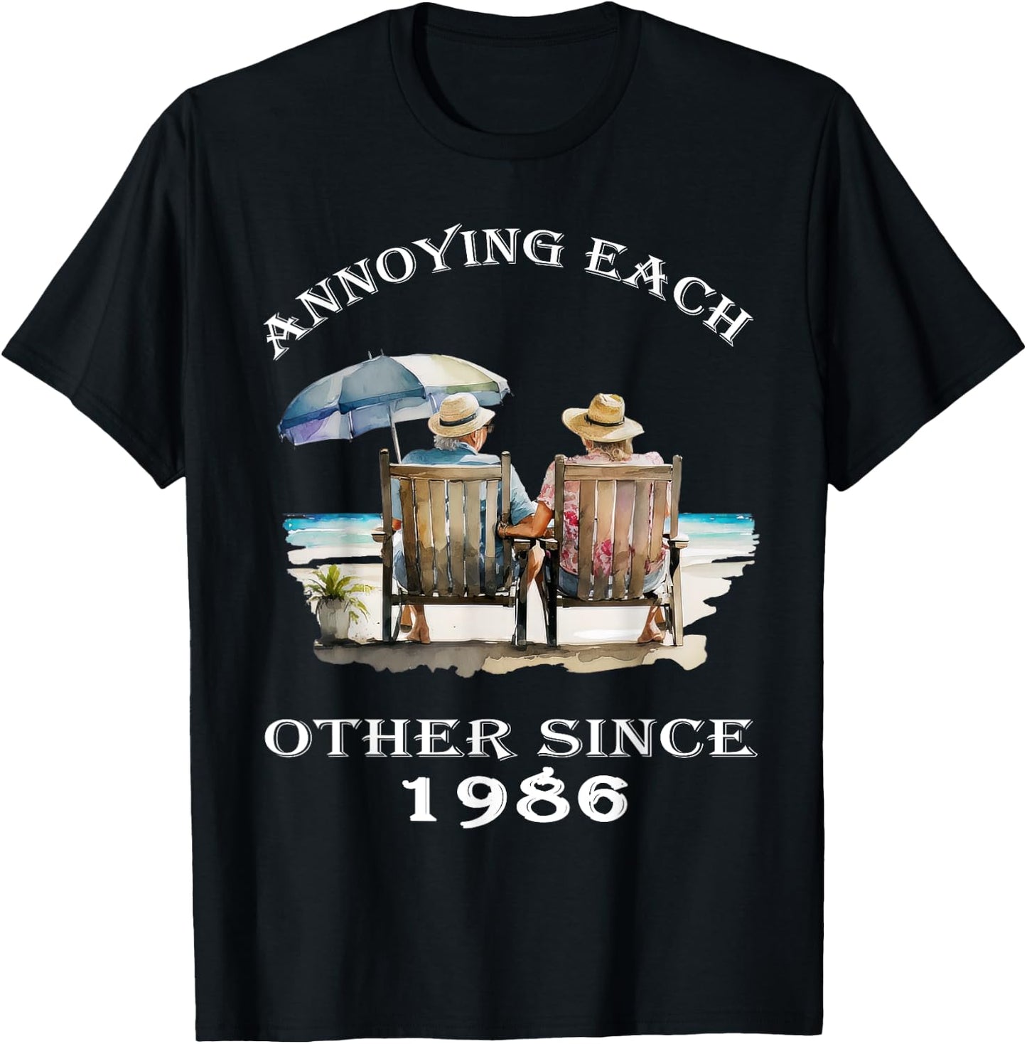 Annoying Each Other Since 1986 Funny Pun T-Shirt - T-Shirt | Black