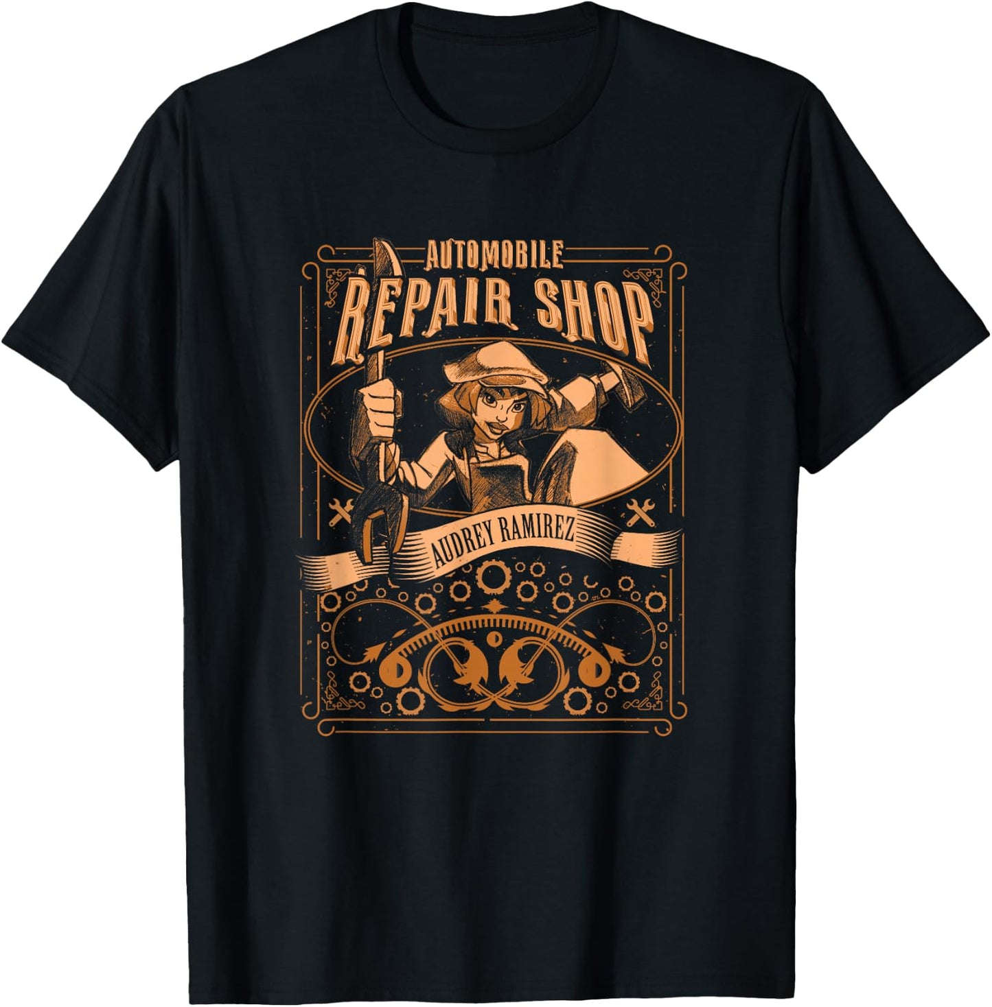 Disney Atlantis: The Lost Empire Audrey Ramirez Repair Badge T-Shirt - T-Shirt | Black