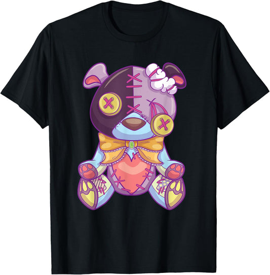 Pastel Goth Teddy Bear Japanese Anime Kawaii Menhera T-Shirt - T-Shirt | Black