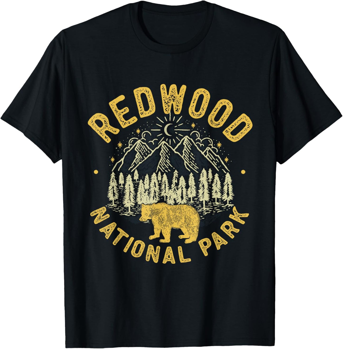 Redwood National Park Bear California Redwood Forest T-Shirt - T-Shirt | Black