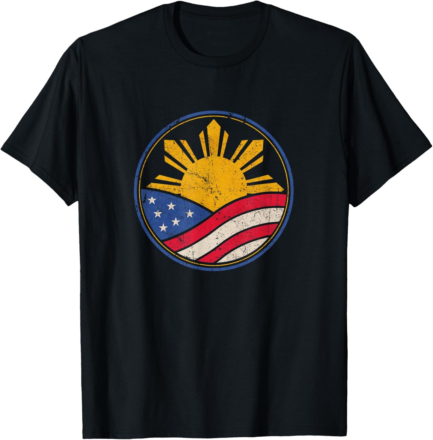 Filipino American Shirt Philippine USA Flag Pinoy Pride T-Shirt - T-Shirt | Black