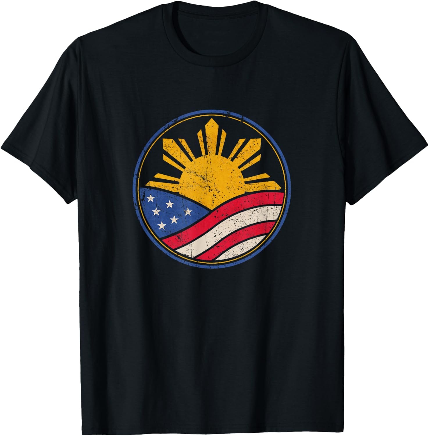 Filipino American Shirt Philippine USA Flag Pinoy Pride T-Shirt - T-Shirt | Black