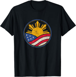 Filipino American Shirt Philippine USA Flag Pinoy Pride T-Shirt - T-Shirt | Black