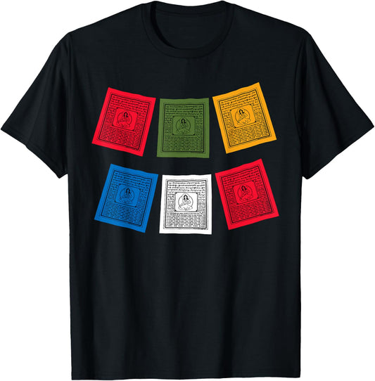 Tibetan Prayer Flags T-Shirt - T-Shirt | Black