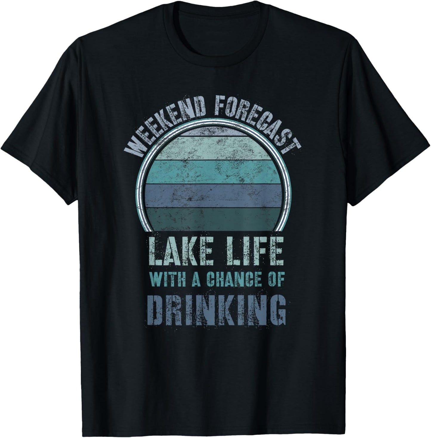 Retro Lake Life Apparel Lake Lover Weekend Forecast Drinking T-Shirt - T-Shirt | Black