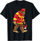 Bigfoot Firefighter Men Thin Red Line Sasquatch Lovers Funny T-Shirt - T-Shirt | Black