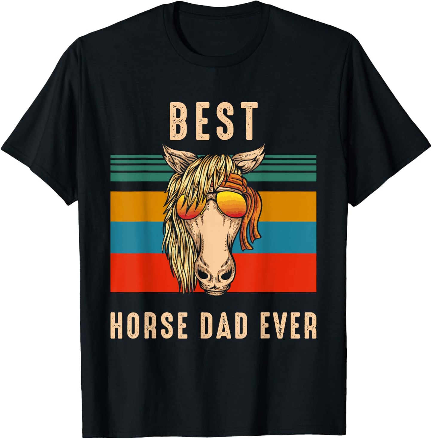 Horse Owner Gift Man - Best Horse Dad Ever T-Shirt - T-Shirt | Black