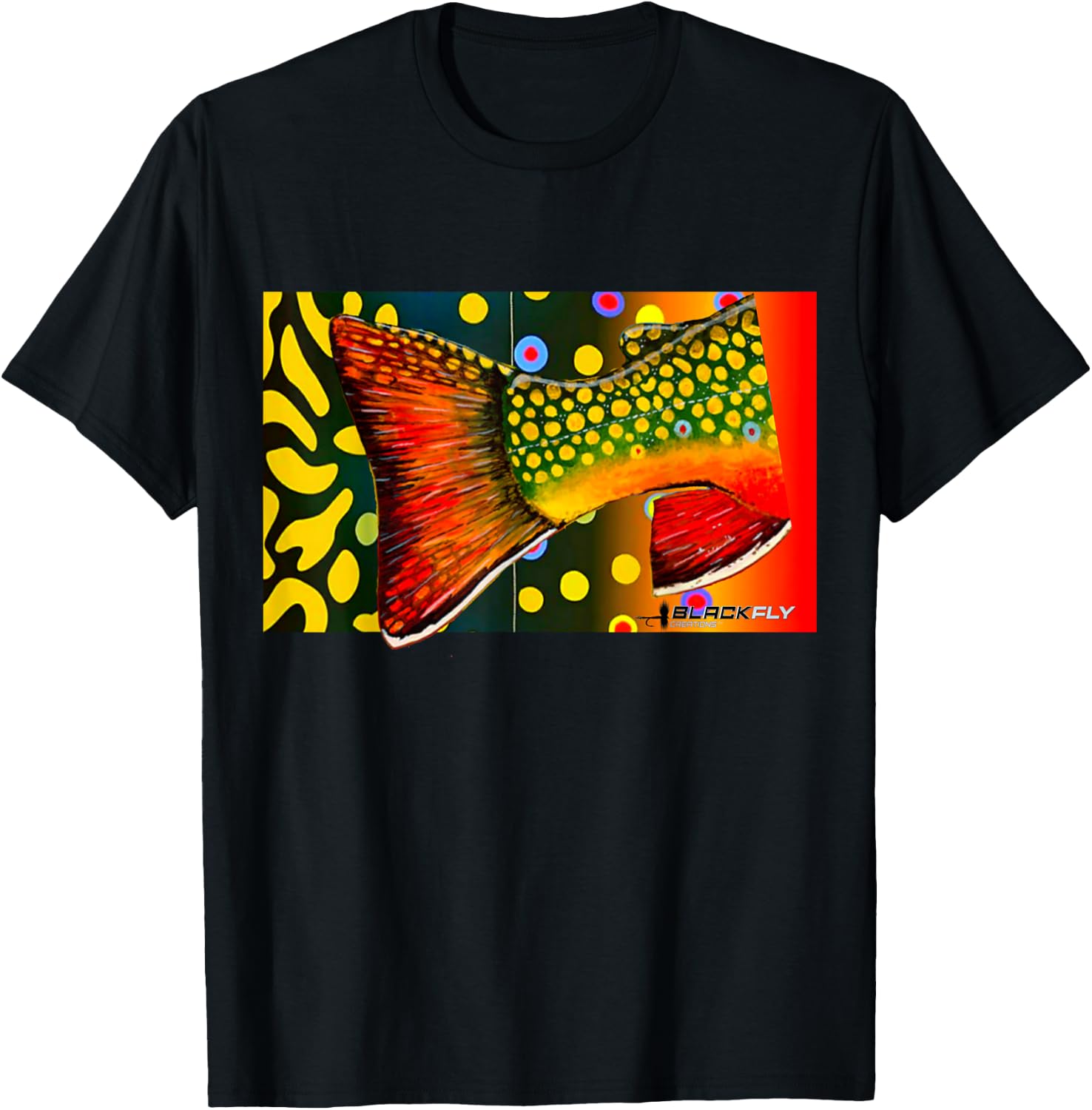 Custom Brook Trout Fly Fishing Shirts & by Black Fly T-Shirt - T-Shirt | Black
