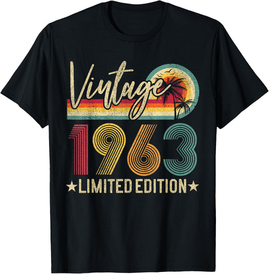 Limited Edition 1963 Birthday Gift - Vintage T-Shirt - T-Shirt | Black
