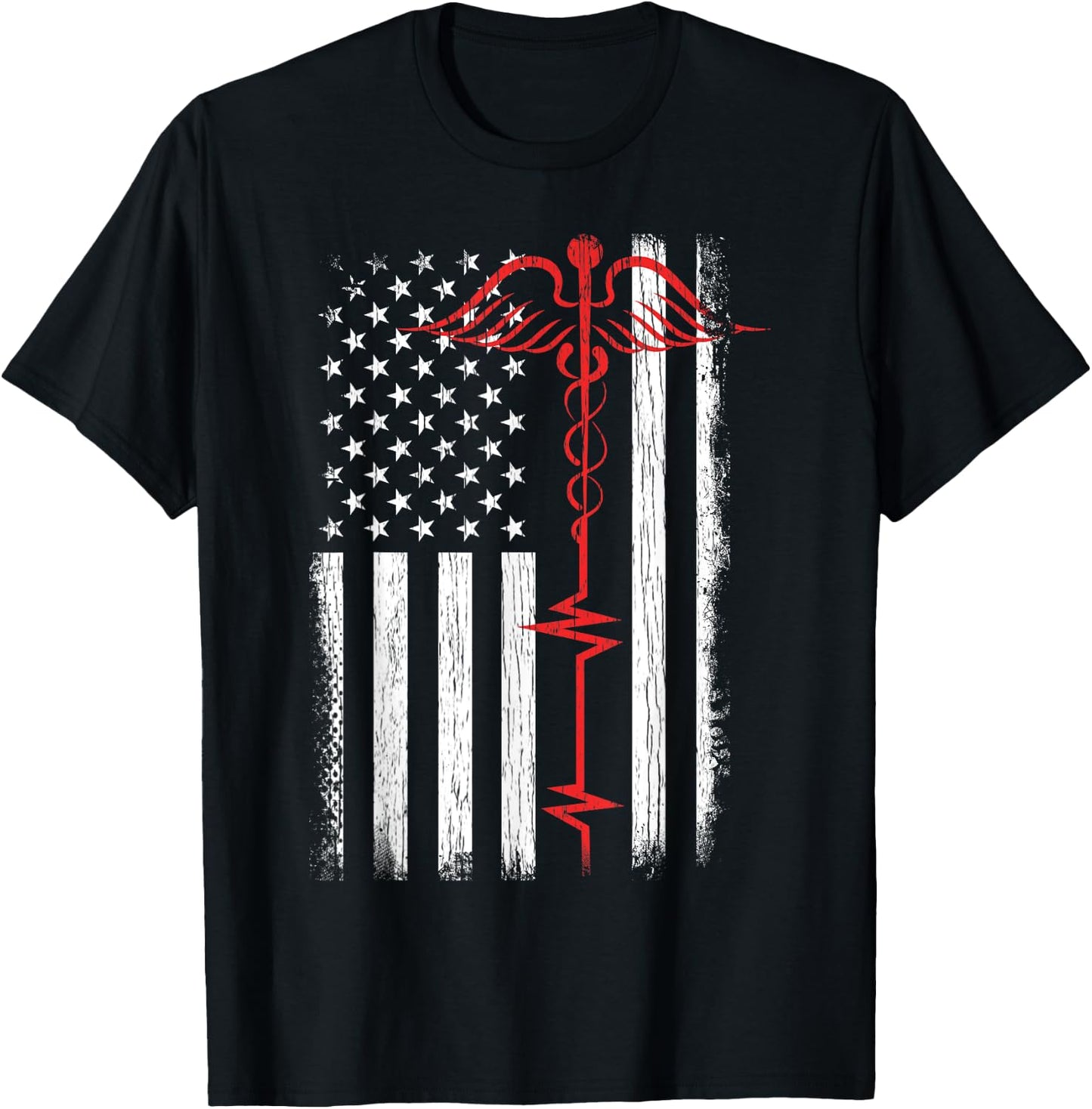 Patriot Apparel Nurse Hospital Health America USA T-Shirt - T-Shirt | Black