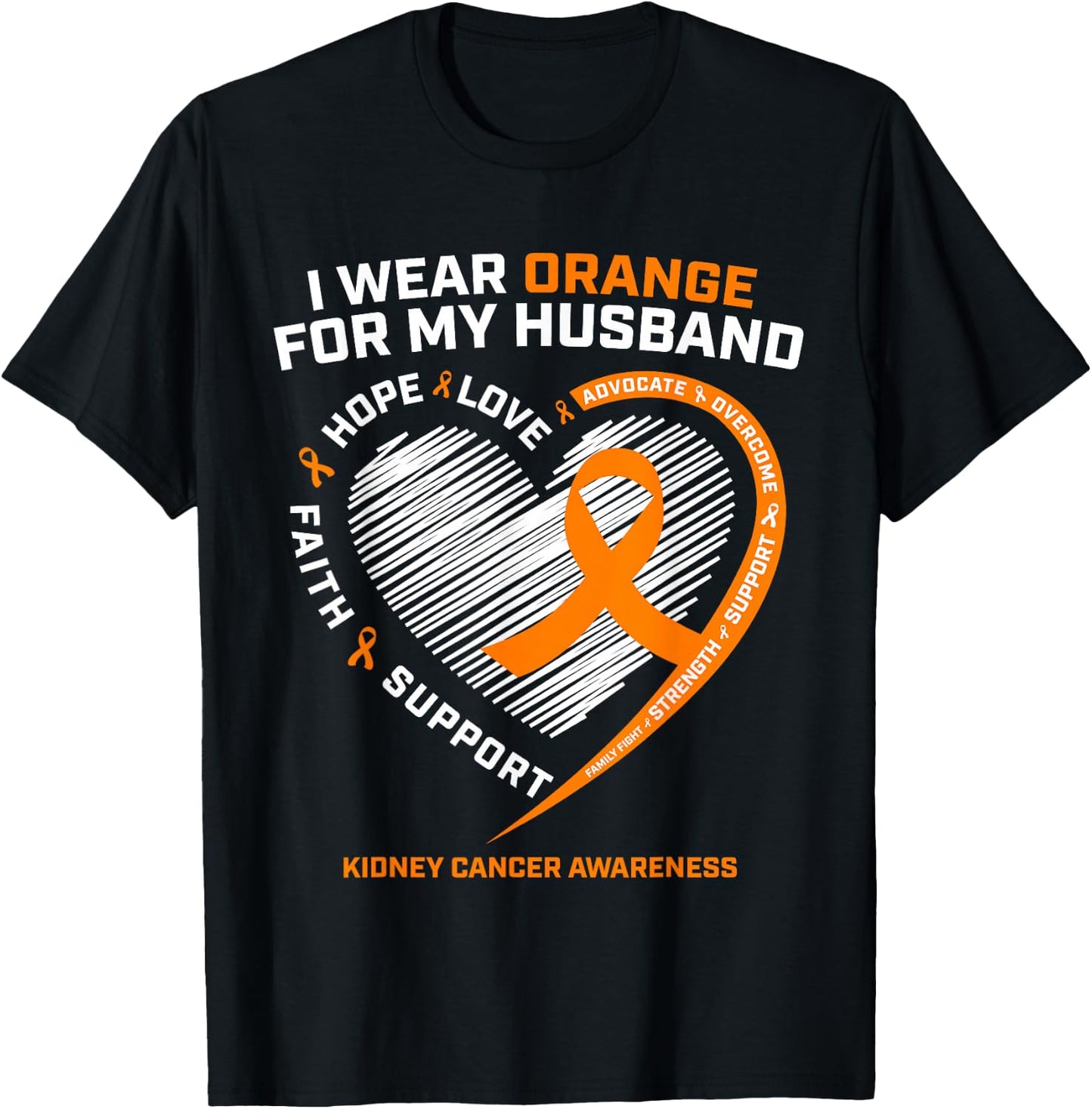 Family Husband Kidney Cancer Awareness Gifts Men Women Wife T-Shirt - T-Shirt | Black