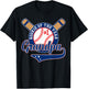 Grandpa Rookie of Year 1st Birthday Baseball Theme Matching T-Shirt - T-Shirt | Black