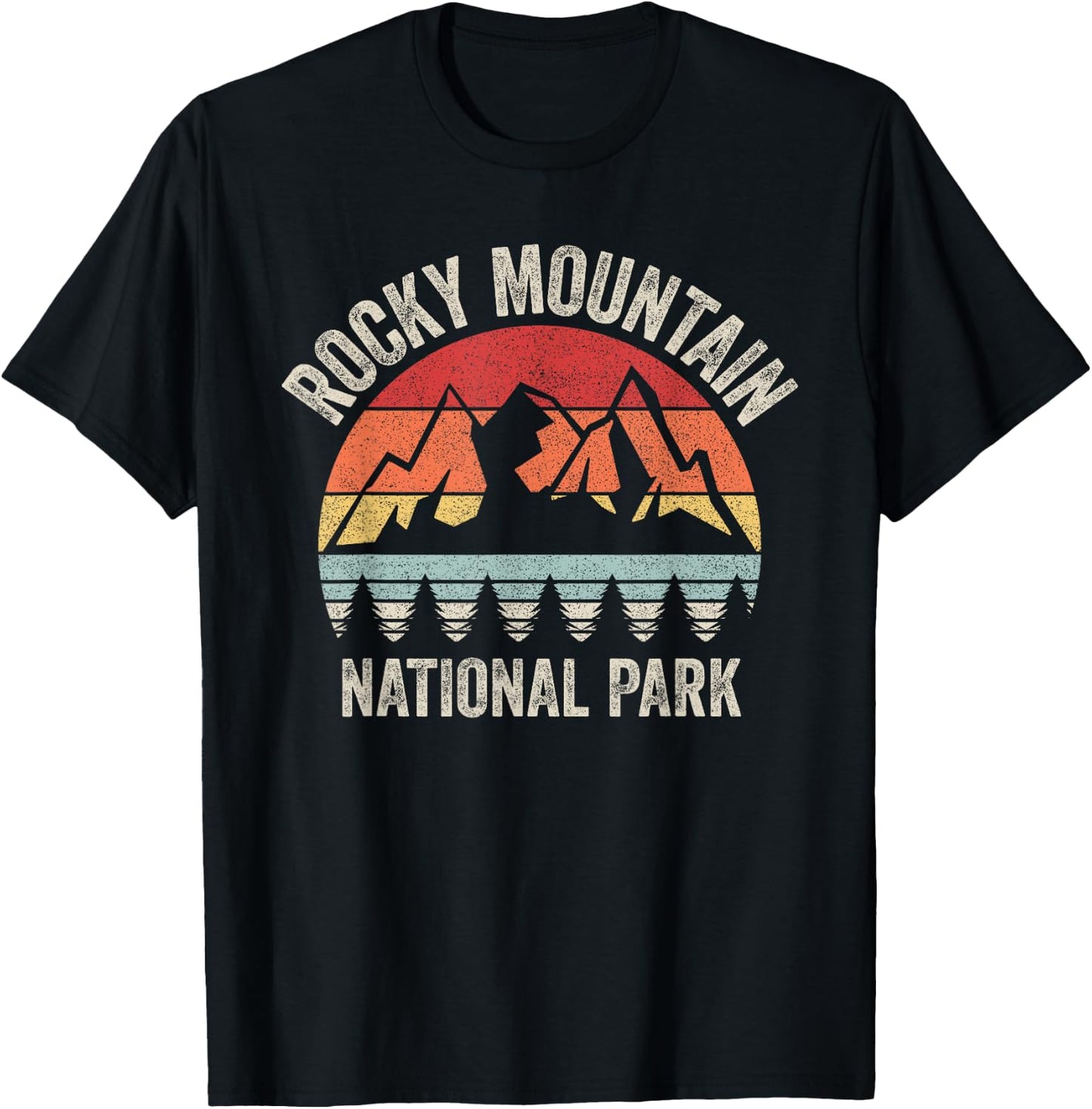 Vintage Retro Rocky Mountain National Park T-Shirt - T-Shirt | Black
