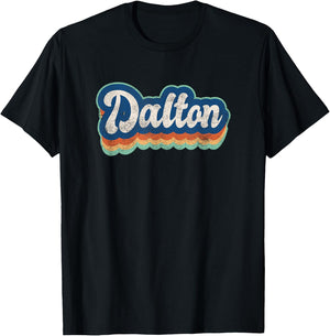 Dalton First Name Boy Vintage Style 70s 80s Personalized T-Shirt - T-Shirt | Black
