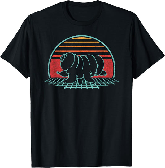 Tardigrade Water Bear Microbiology Retro Vintage 80s Style T-Shirt - T-Shirt | Black