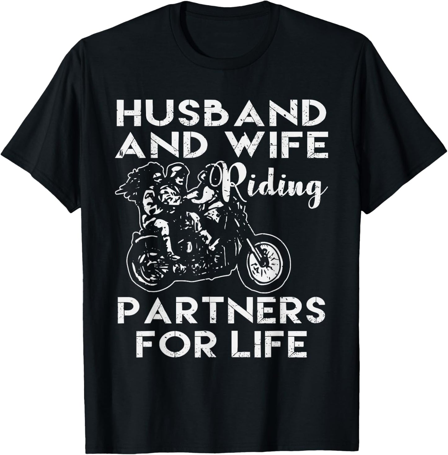 Husband and Wife-riding Partner for Life T-Shirt - T-Shirt | Black