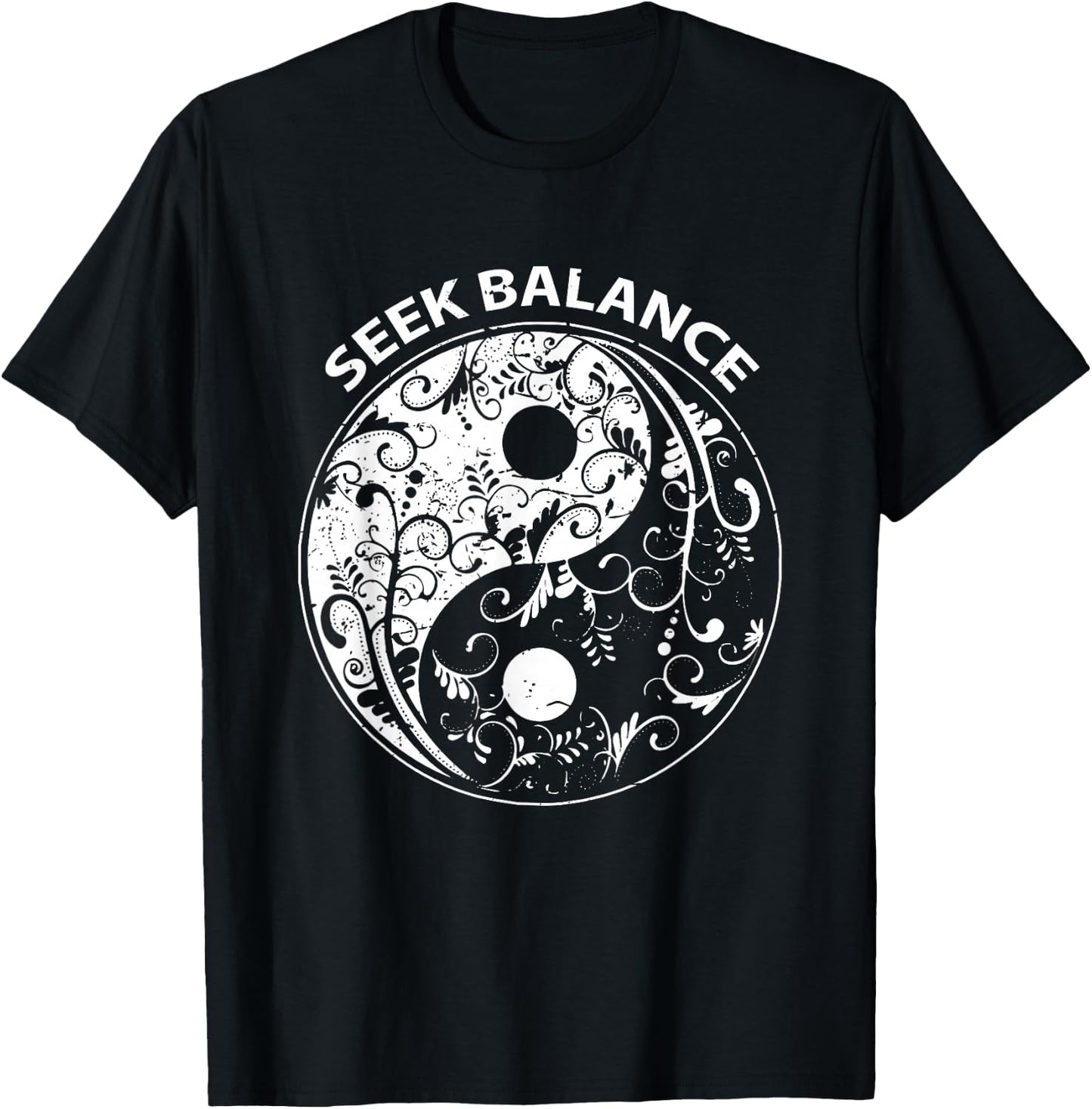 Yin Yang Spirit Mandala Native American Shamanic T-Shirt - T-Shirt | Black