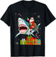 Santa Riding Shark Christmas Pajama Cute Ocean Animal X-Mas T-Shirt - T-Shirt | Black
