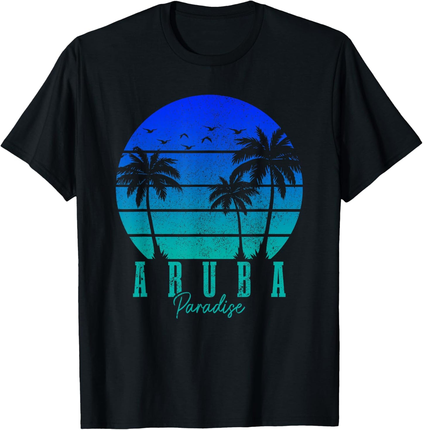 Aruba Vintage Surfer Caribbean T-Shirt - T-Shirt | Black