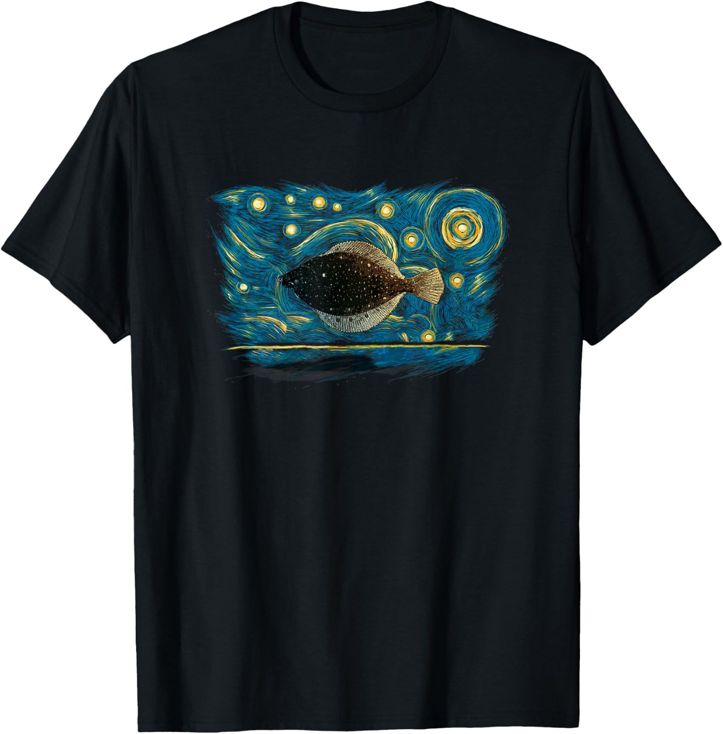 Retro Vintage Style Flounder T-Shirt - T-Shirt | Black