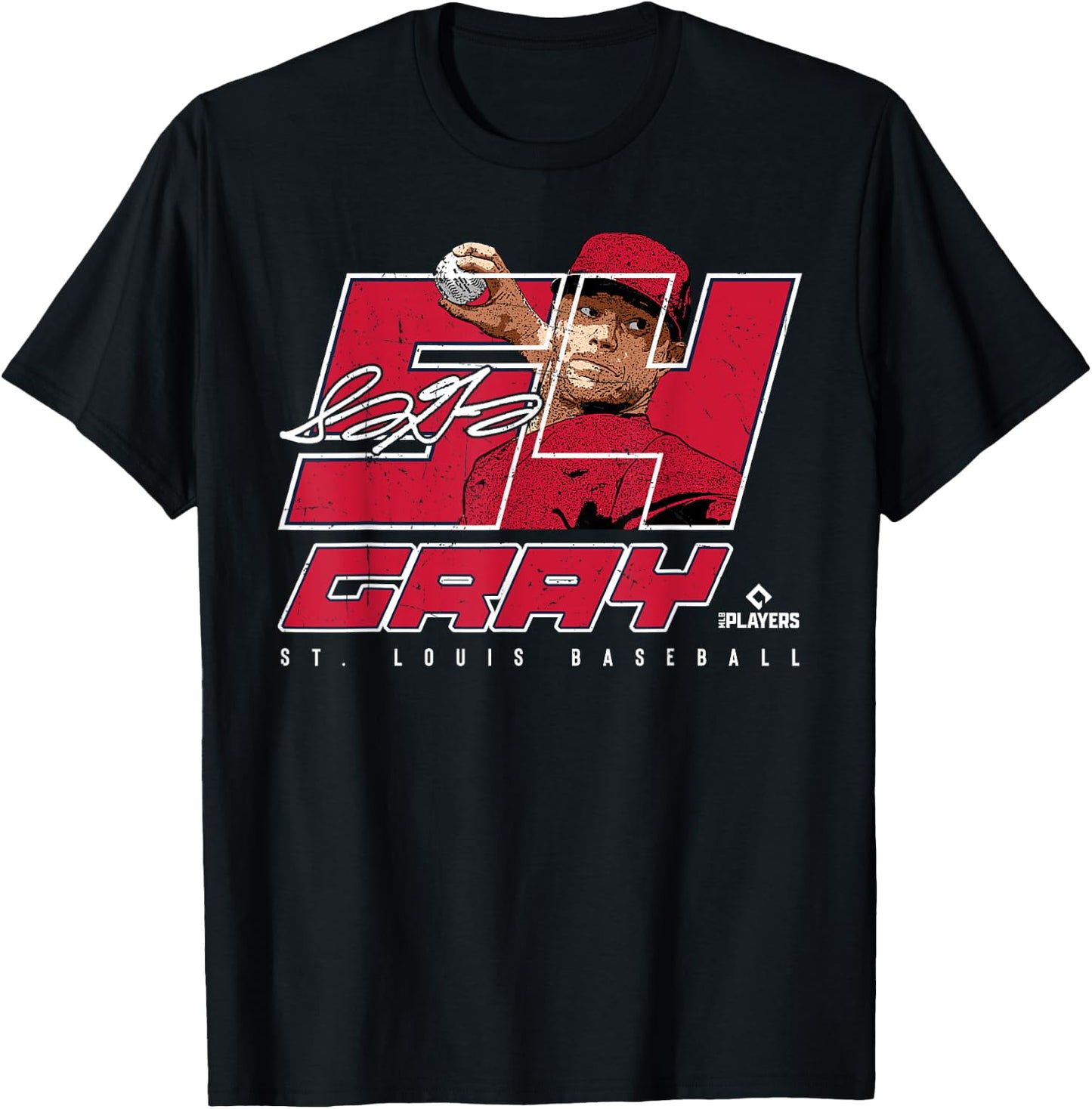 Silhouette Sonny Gray St Louis MLBPA T-Shirt - T-Shirt | Black