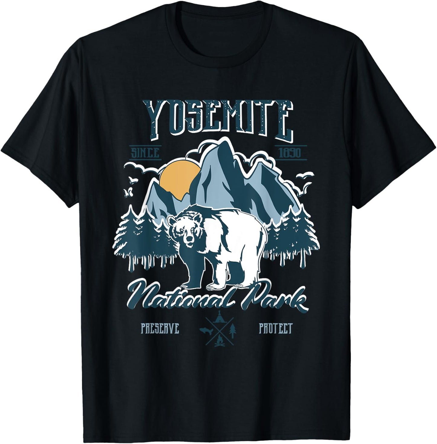 California National Park Yosemite National Park T-Shirt - T-Shirt | Black