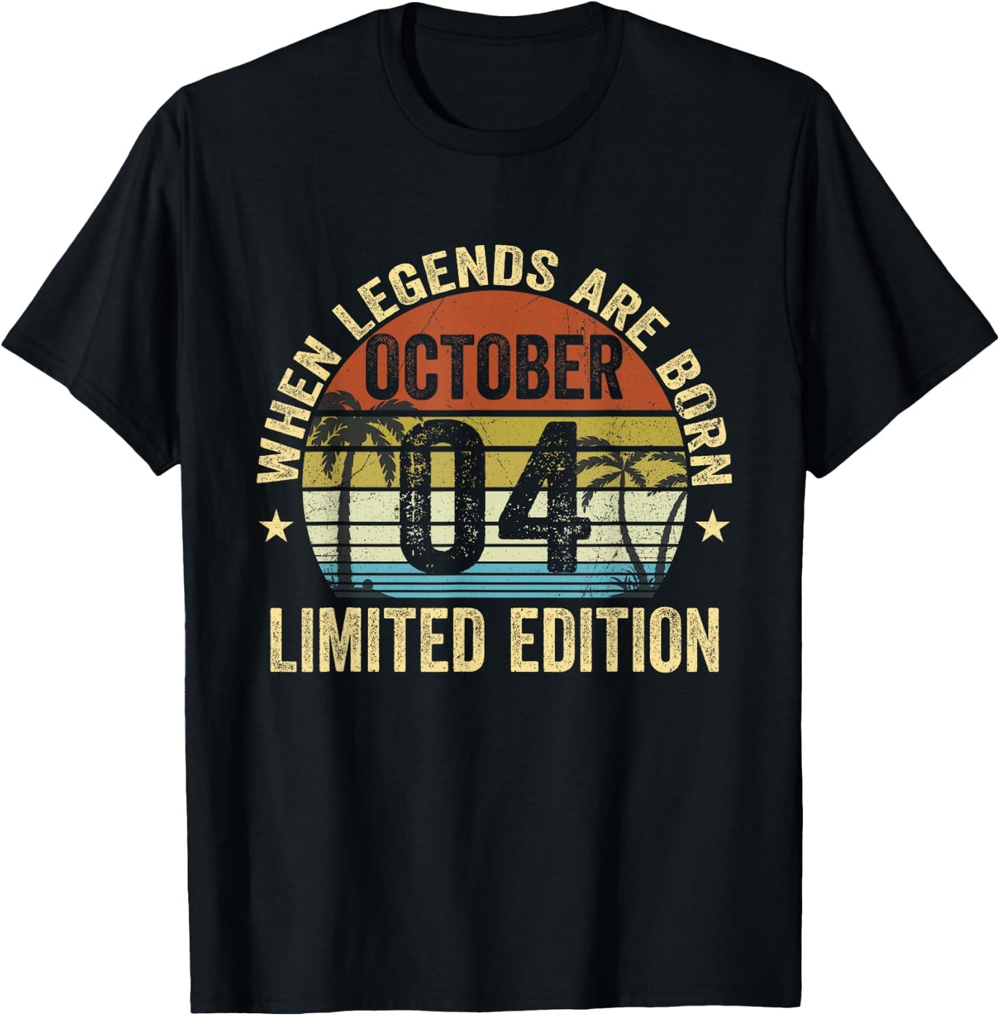 Vintage October 4 Retro Limited Edition October 4 Birthday T-Shirt - T-Shirt | Black
