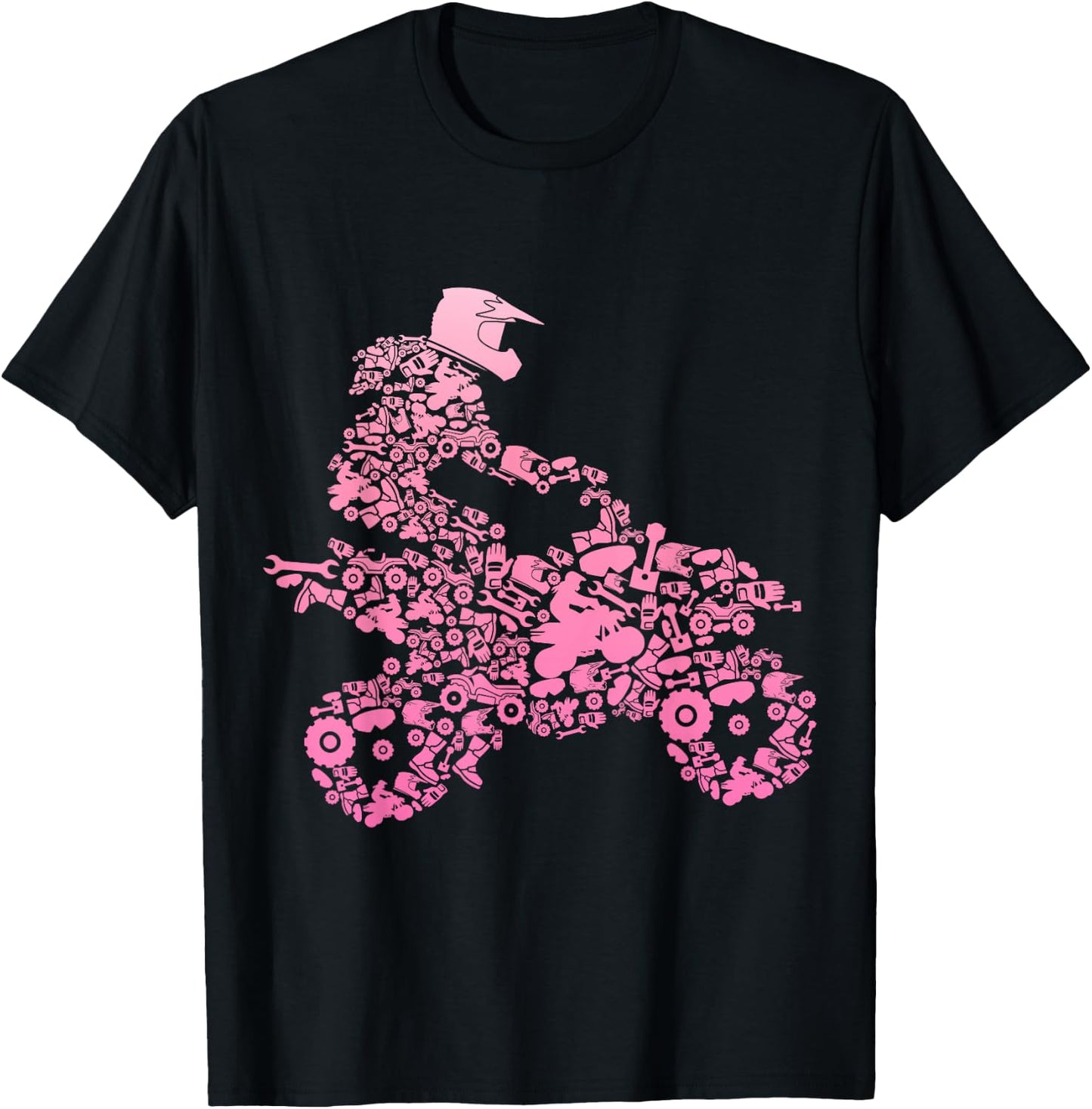 ATV Girl Quad Bike 4 Wheeler Funny Quad Girls T-Shirt - T-Shirt | Black