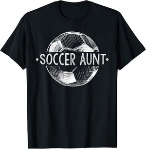 Soccer Aunt Family Matching Team Player Gift Sport Lover T-Shirt - T-Shirt | Black