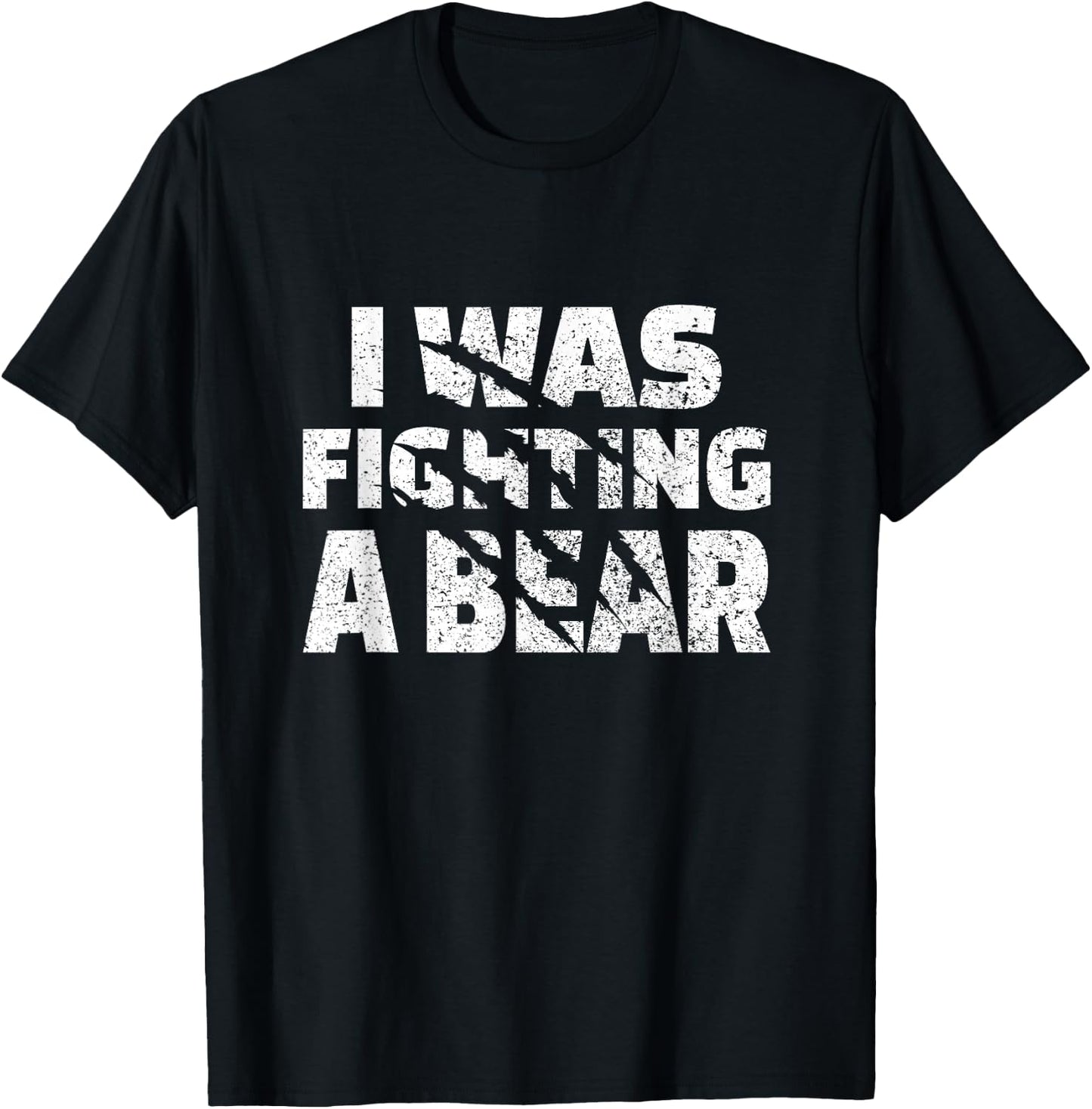 Funny Injury Recovery I was Fighting A Bear T-Shirt - T-Shirt | Black